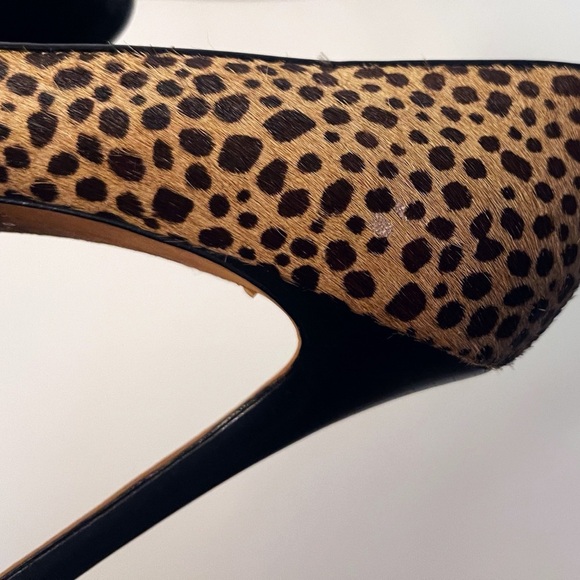 Y2K Ann Taylor Fur Cheetah Print Platform Heels Fall Chic Office Holiday Party - Picture 10 of 13